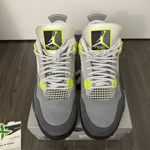 Air Jordan 4 Retro SE 95 Neon Cool Grey Volt 2020 Men’s 11 Sneakers Nike in Box - Picture 6 of 14